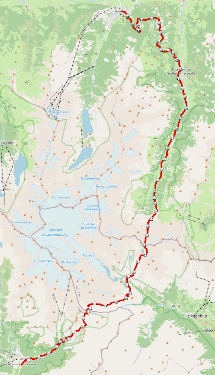 Strecke Grossglockner Trail (GGT 55)
