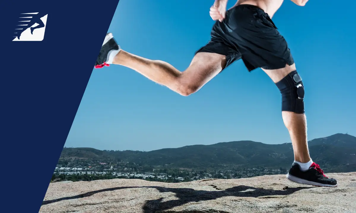 Ein Läufer mit Kniebandage