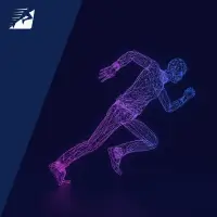 Ein Läufer als 3D-Symbol