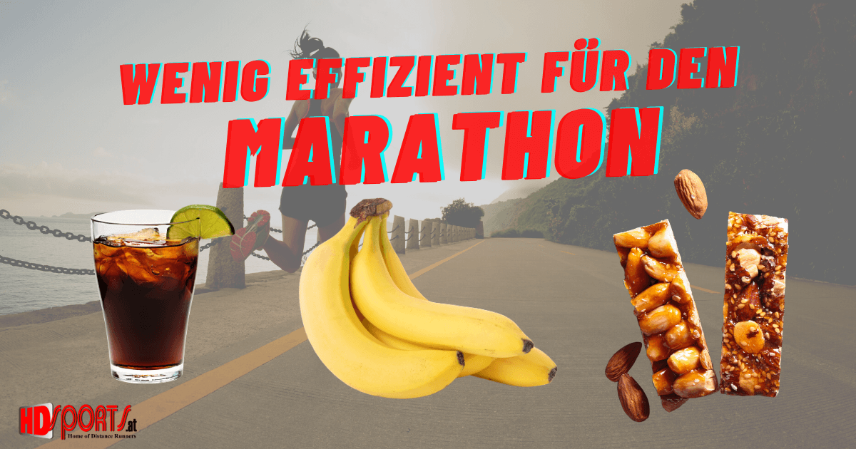 Banane, Cola und Energieriegel beim Marathon