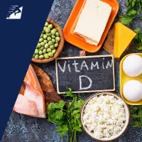Verschiedene Lebensmittel mit Vitamin D