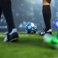 Fußballrasen mit Ball