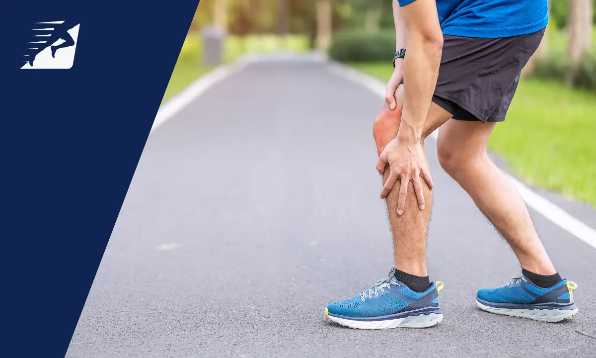 Ein Läufer kreift sich schmerzhaft auf die Knie