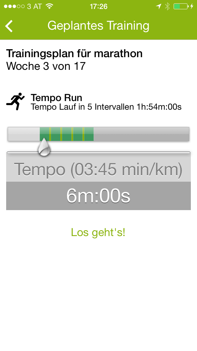 Screenshot Endomondo Pro Premium Trainingsplan