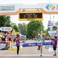 Tamirat Tola bei seinem WM-Sieg im Jahr 2022