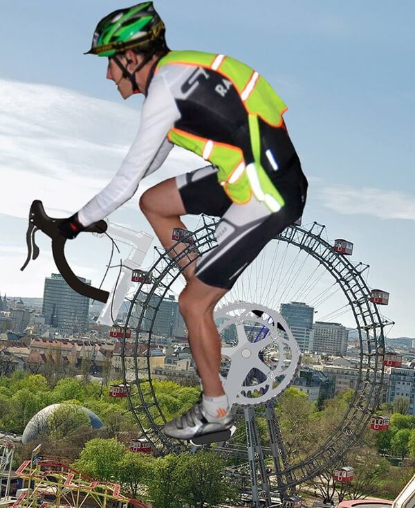 10 Stunden Radfahren im Riesenrad