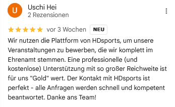 Google Rezension für HDsports