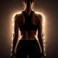 Rücken einer sportlichen trainierten Frau