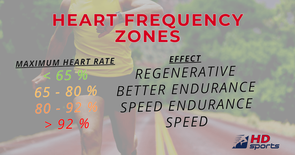 Heart rate zones during running