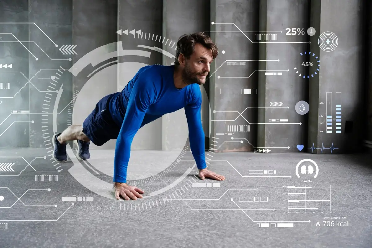 Ein Mann bei Liegestützen