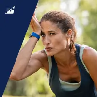 Verschwitzte Läuferin