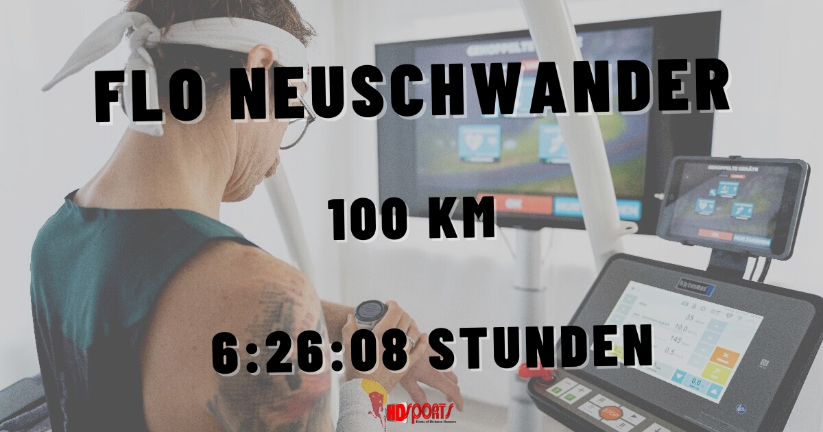 Florian Neuschwander  Weltrekordversuch 100 km Laufband 