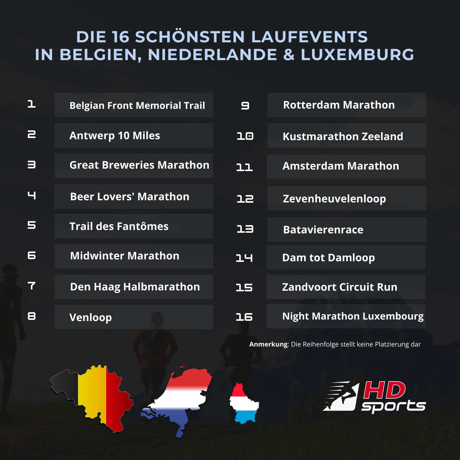 Die schönsten Läufe in Belgien, Niederlande und Luxemburg