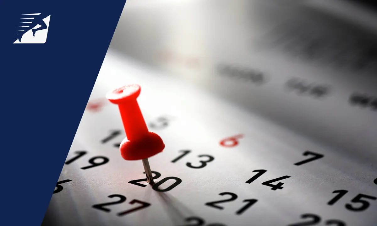 Kalender mit Stecknadel auf Tag 20