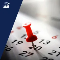 Kalender mit Stecknadel auf Tag 20