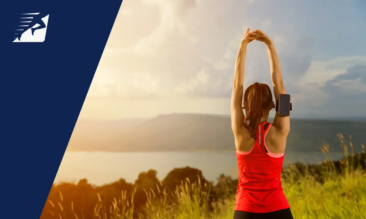 Eine Frau beim Aufwärmen