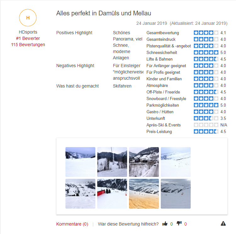 Skigebiet Damüls - Mellau