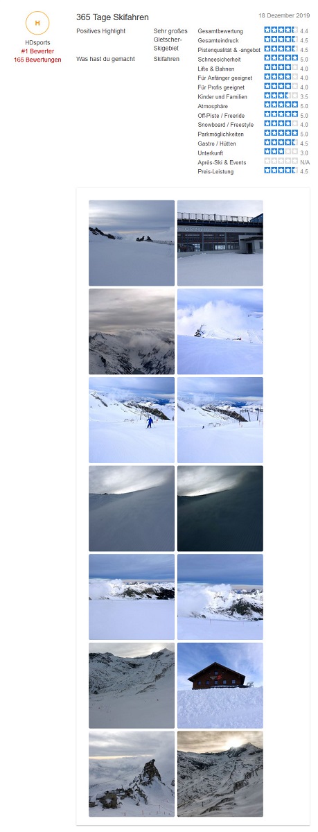 Bewertung Hintertuxer Gletscher