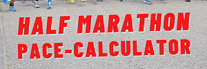 Half marathon pace calculator and pace table