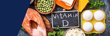 Verschiedene Lebensmittel mit Vitamin D