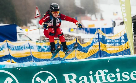 Marmotta Trophy: Action beim Mixed Relay mit Caroline Ulrich.