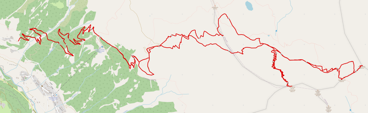 Strecke Skitour Fundsfeiler & Nördlicher Lehner Grieskogel