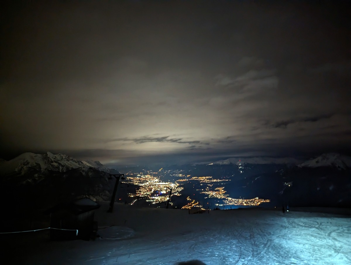 Abends am Rangger Köpfl mit Blick auf Innsbruck