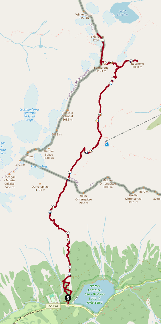 Lenkstein Wanderung vom Antholzer See: Streckenplan