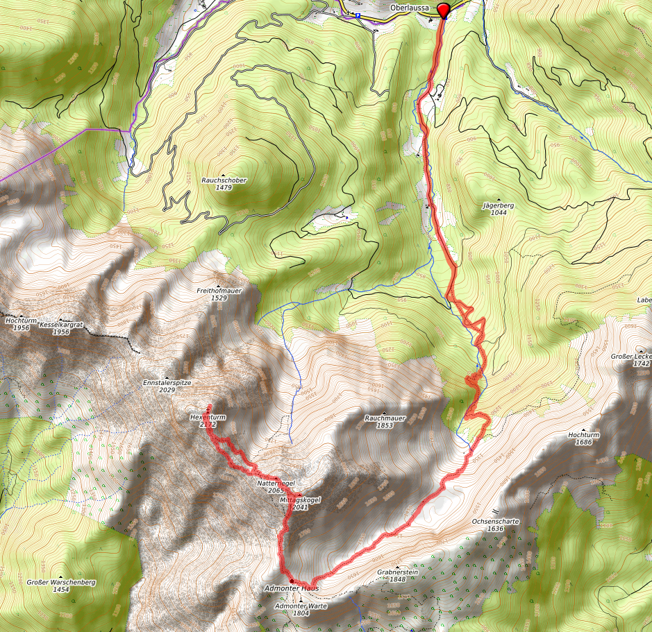 Route bzw. Strecke Hexenturm