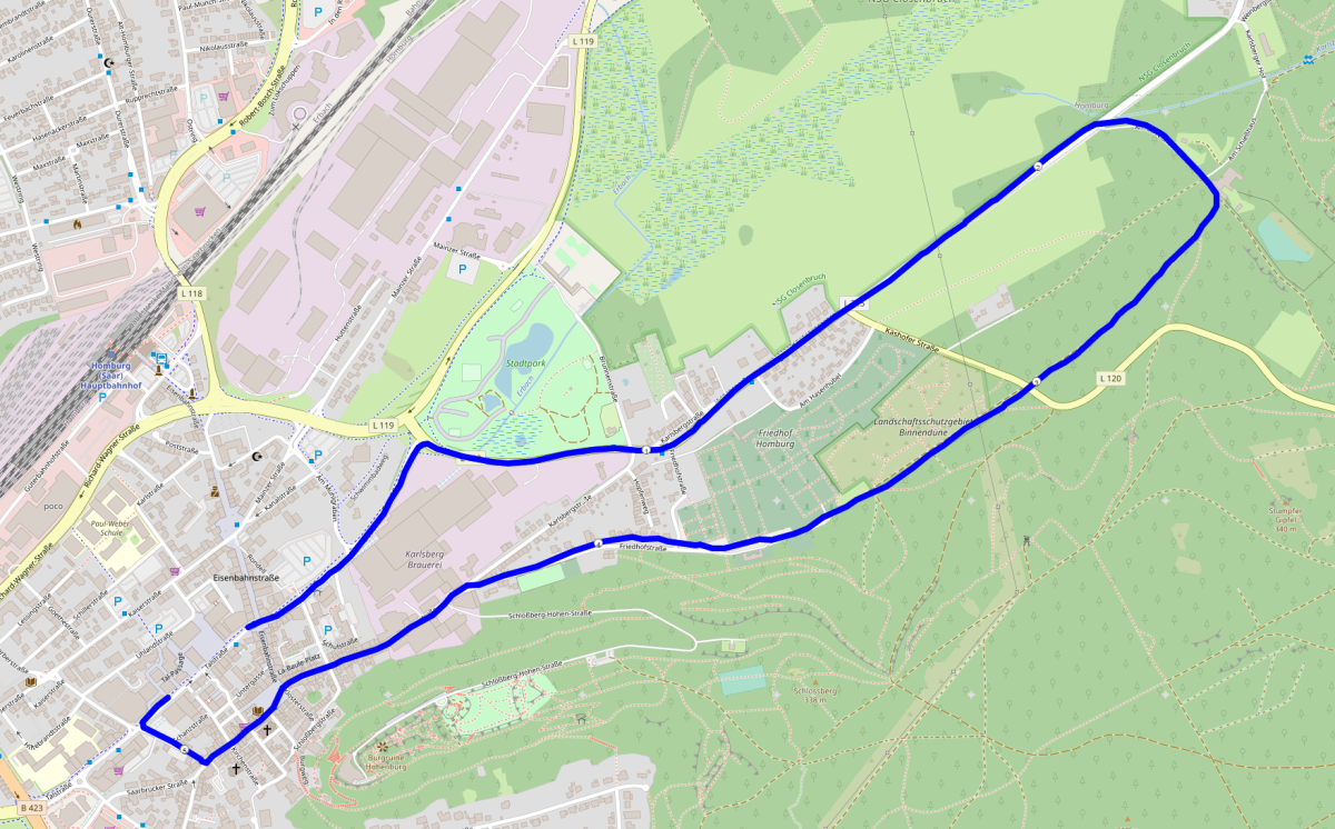 Firmenlauf Homburg Streckenverlauf