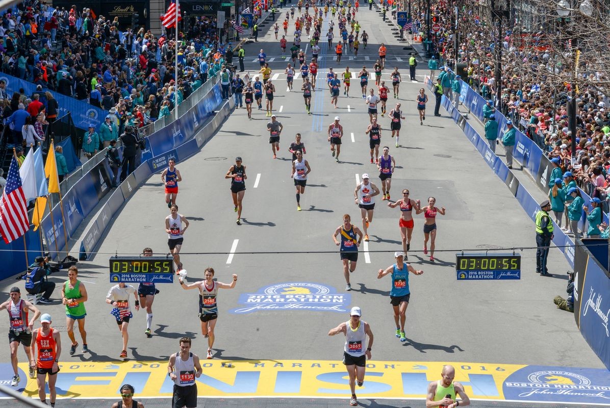 Der Zieleinlauf des Boston Marathon. Foto B.A.A./FayFoto
