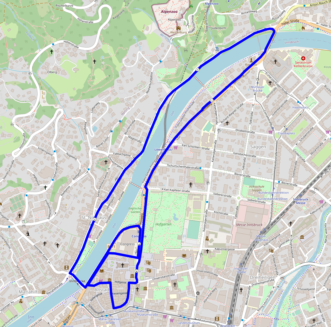 Stadtlauf Innsbruck Streckenverlauf