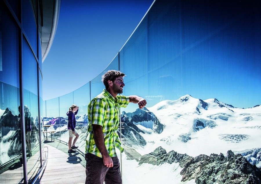 Die Aussichtsplattform am Pitztaler Gletscher. Foto: Pitztal
