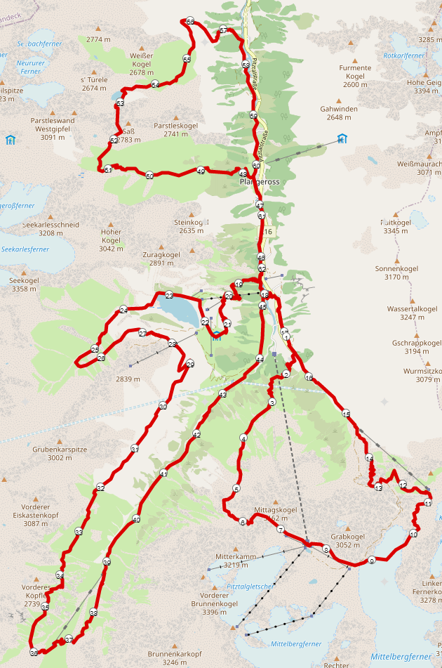 Strecke P60 Pitz Alpine Glacier Trail