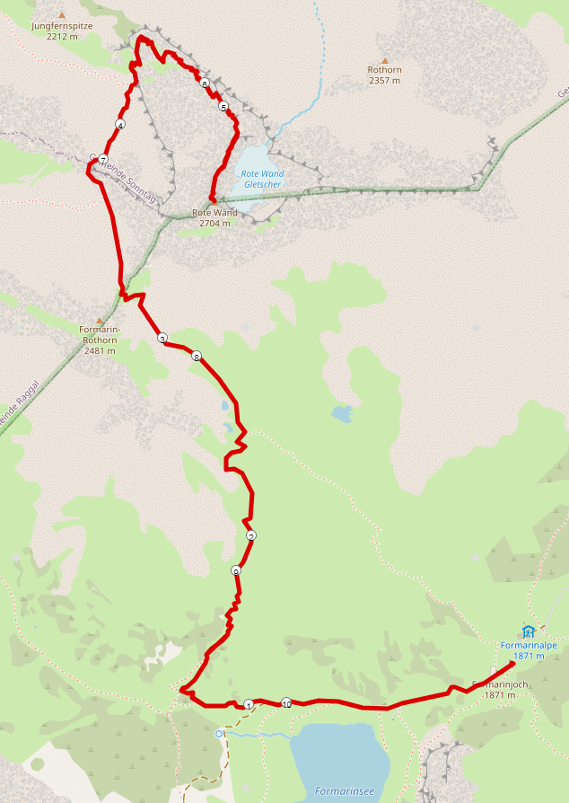 Strecke Rote Wand vom Formarinsee