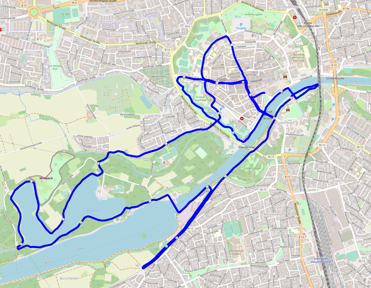 Ingolstadt Halbmarathon Streckenverlauf