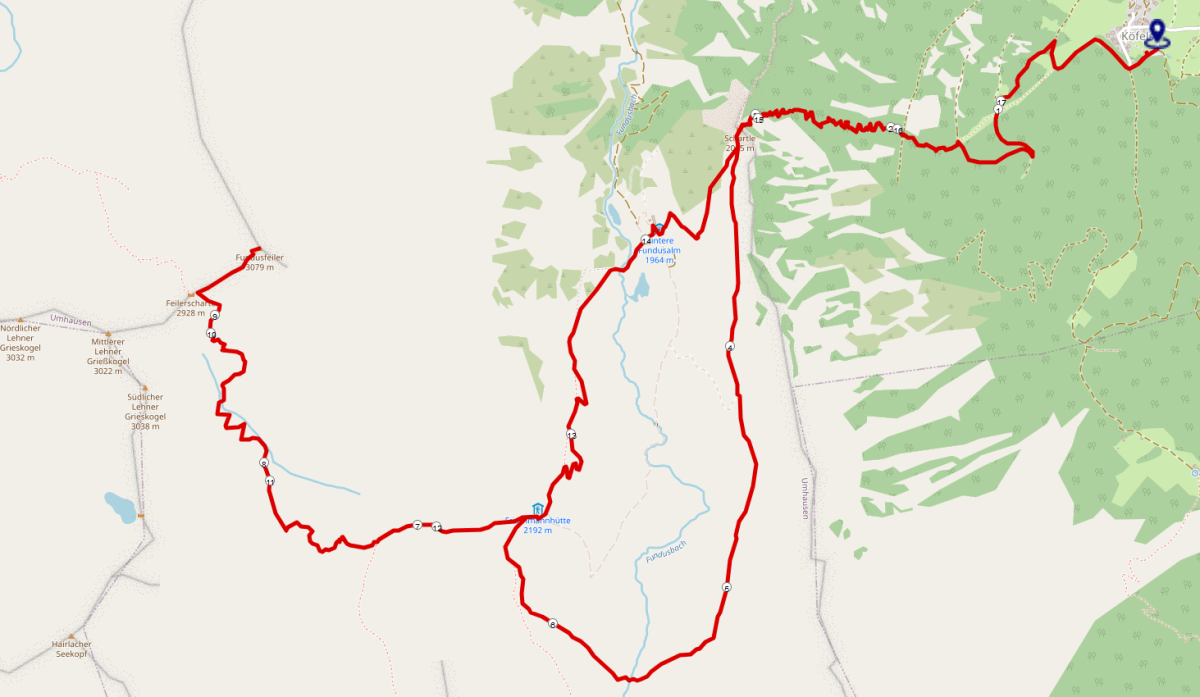 Streckenplan Fundusfeiler Bergtour