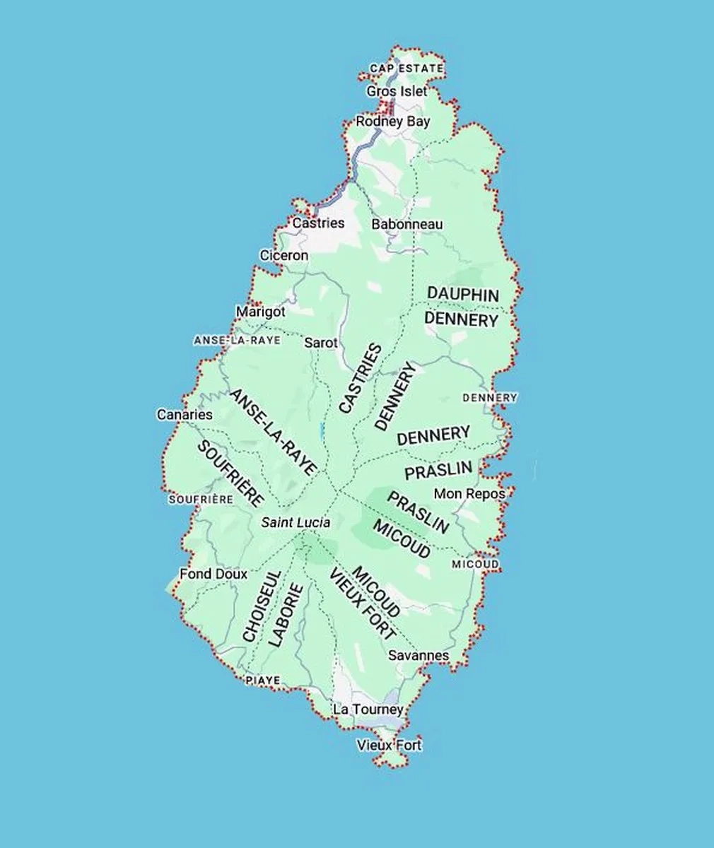 Eastern Caribbean Marathon Challenge: St. Lucia Karte