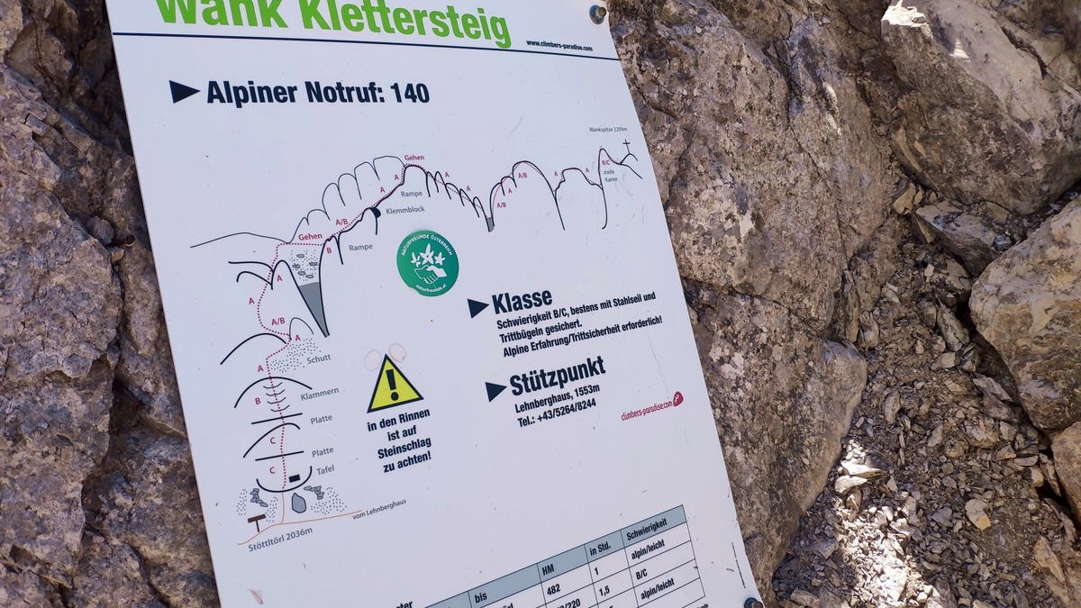 Topo Wankspitze Klettersteig