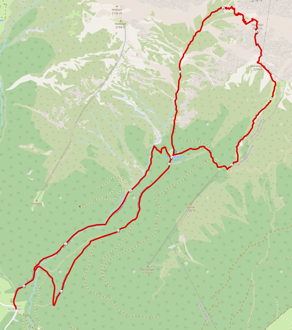 Strecke Wankspitze Klettersteig