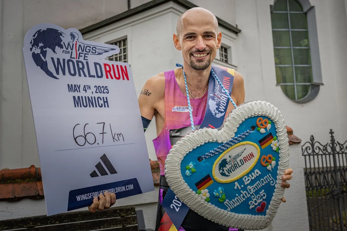 Wings for Life World Run München 2025: Sieger Hendrik Pfeiffer (© Flo Hagena by Wings for Life World Run) Wings for Life World Run München 2025: Sieger Hendrik Pfeiffer