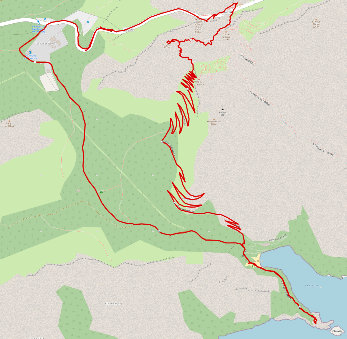 Strecke El Fumat (Mallorca) Wanderung