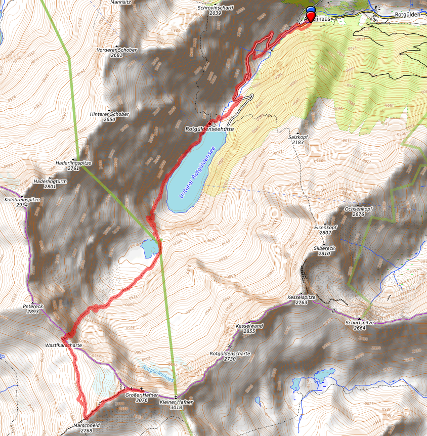 Großer Hafner Route bzw. Strecke