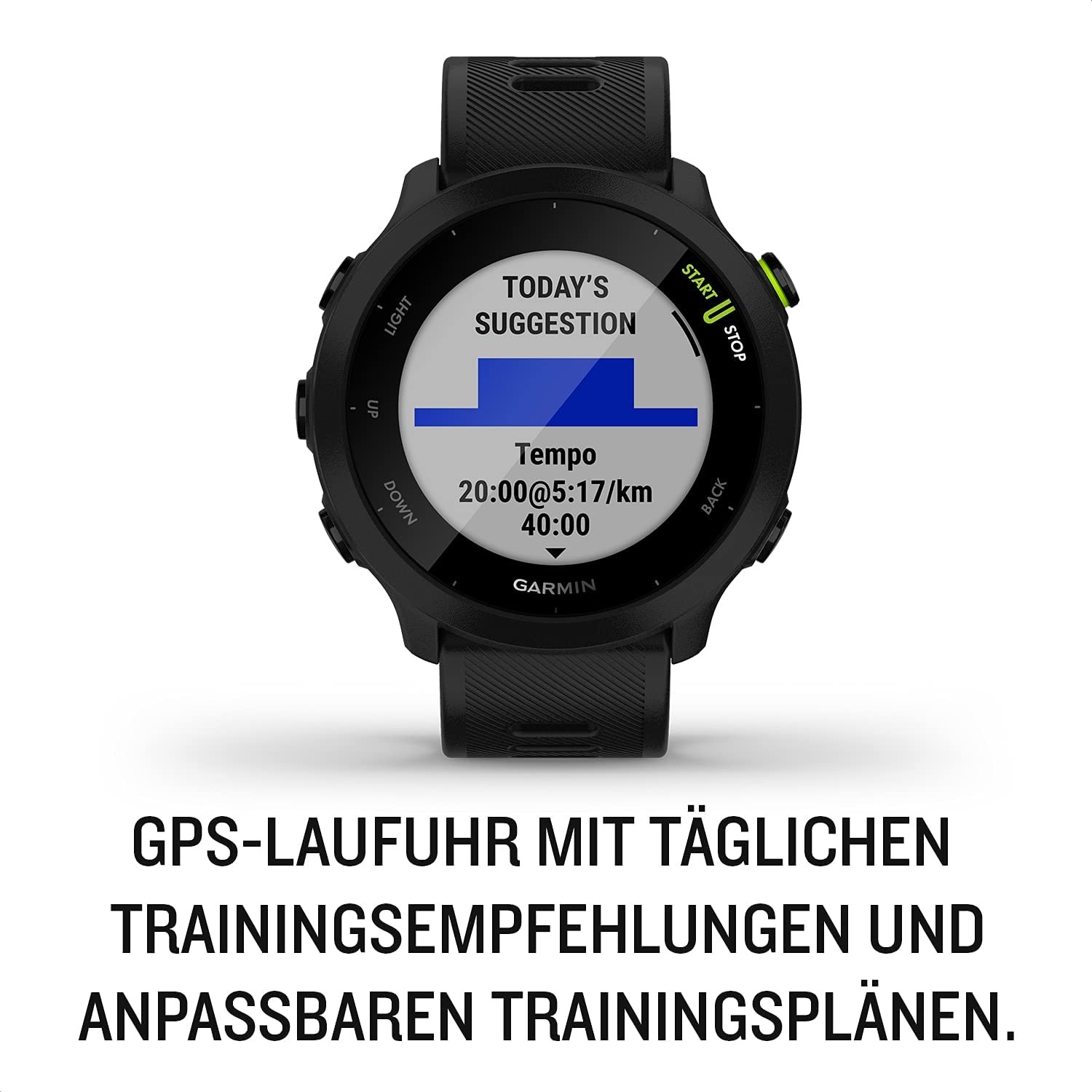 Die Garmin Forerunner 55 gibt täglich automatisierte Trainingsempfehlungen. Foto: Hersteller / Amazon Garmin Forerunner 55 41 1624177774