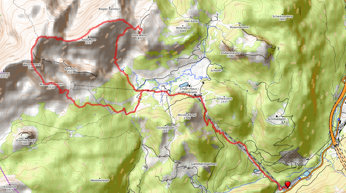 Route bzw. Strecke Warscheneck