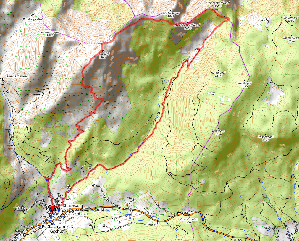 Gamsfeld Route bzw. Strecke