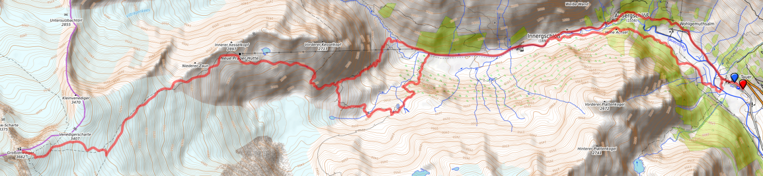 Großvenediger Route bzw. Strecke