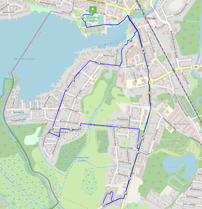Laufstrecke Ironman 70.3 Erkner