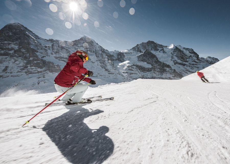Skifahren auf der Kleinen Scheidegg. Foto: Jungfraubahnen 2017