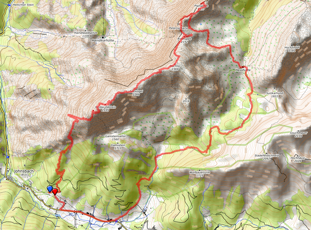 Route bzw. Strecke Gesäuseüberschreitung Route bzw. Strecke Gesäuseüberschreitung